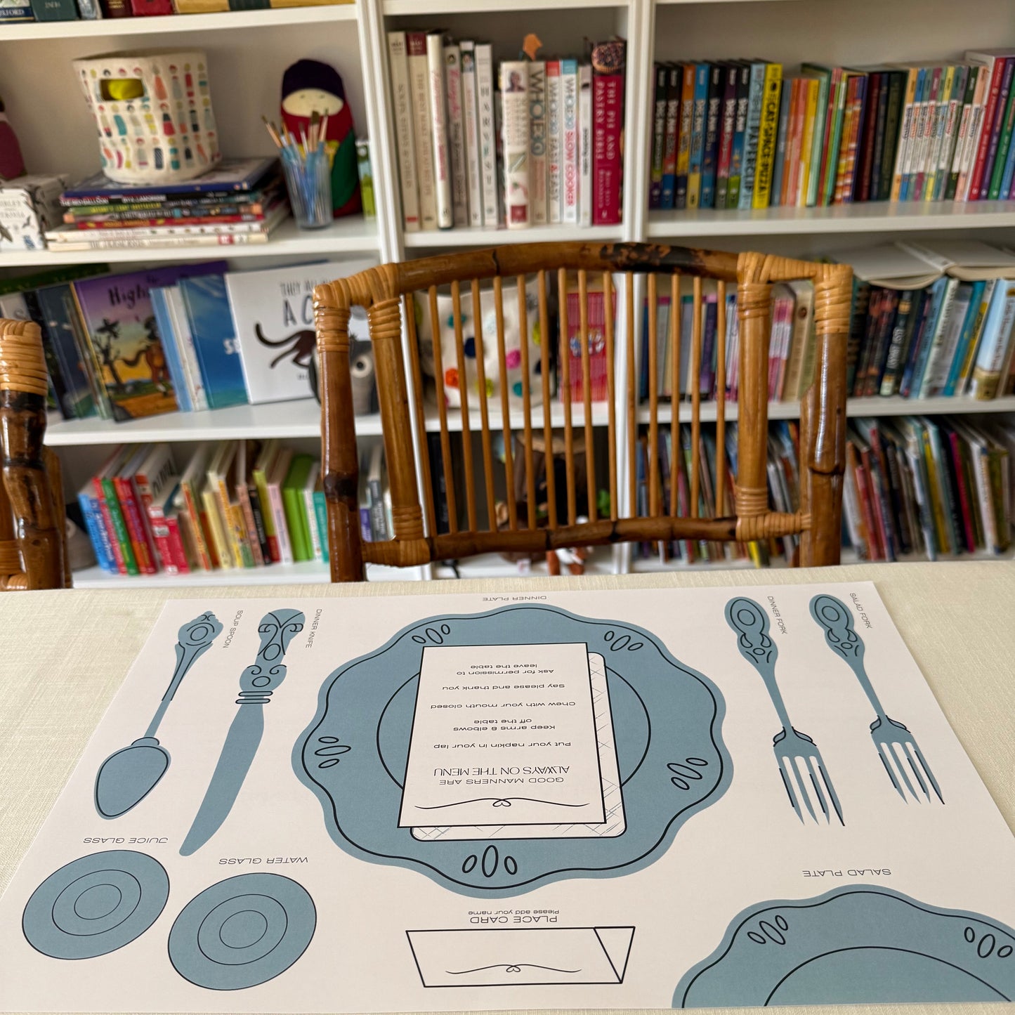 2-Sided Placemat | Set the Table & Manners Guide | PAPER | Set of 8