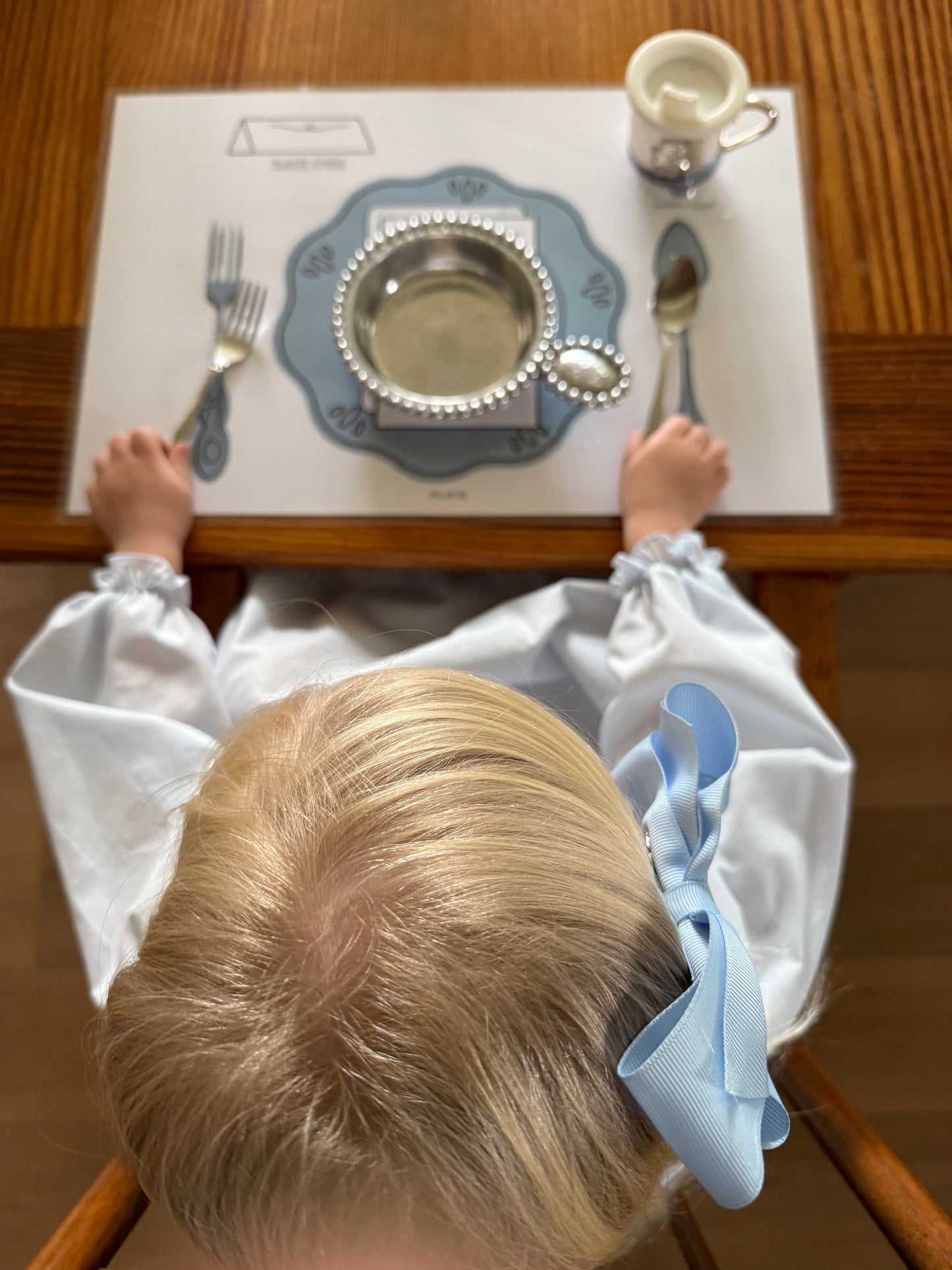 2-Sided Placemat | PINK | Set the Table & Manners Guide | Toddler | LAMINATED