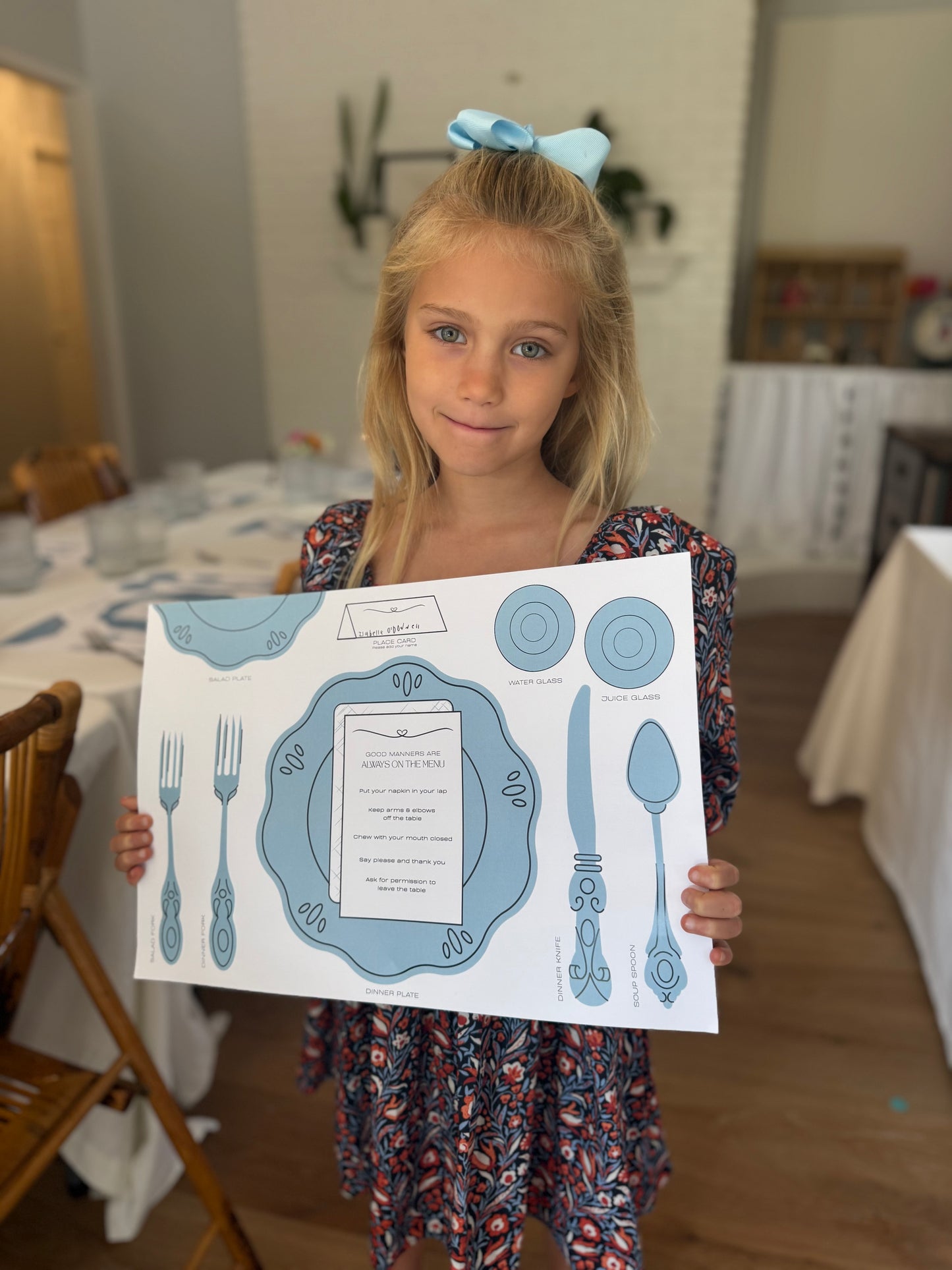 2-Sided Placemat | Set the Table & Manners Guide | LAMINATED