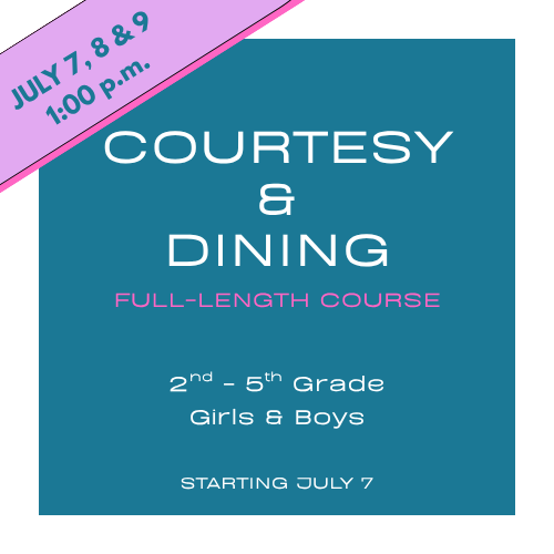 Courtesy & Dining | 2 Training Sessions & Night Out | July 7, 8 & 9